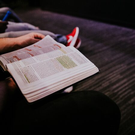 Man with open bible