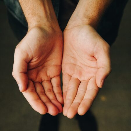 cupped hands